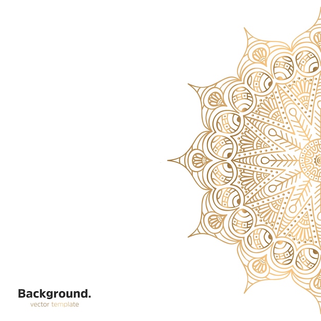 Luxury ornamental mandala design background in gold color