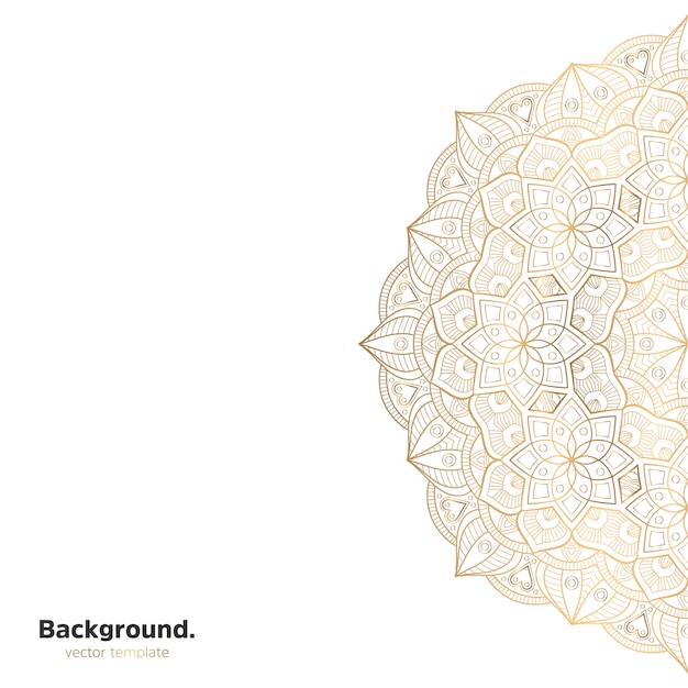 Luxury ornamental mandala design background in gold color