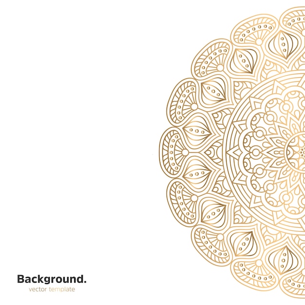 Luxury ornamental mandala design background in gold color