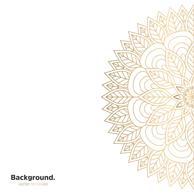 Luxury ornamental mandala design background in gold color