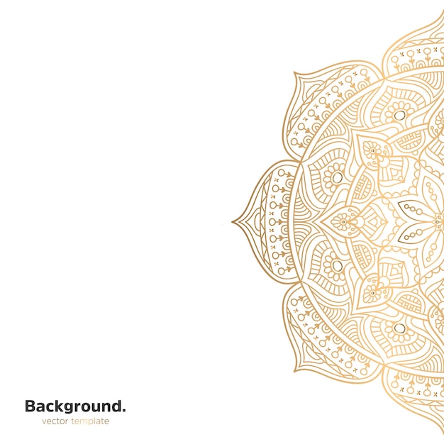 Luxury ornamental mandala design background in gold color