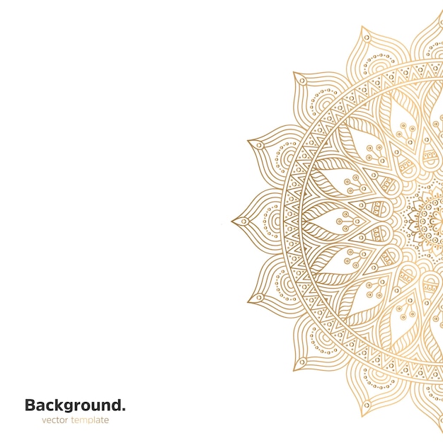 Luxury ornamental mandala design background in gold color