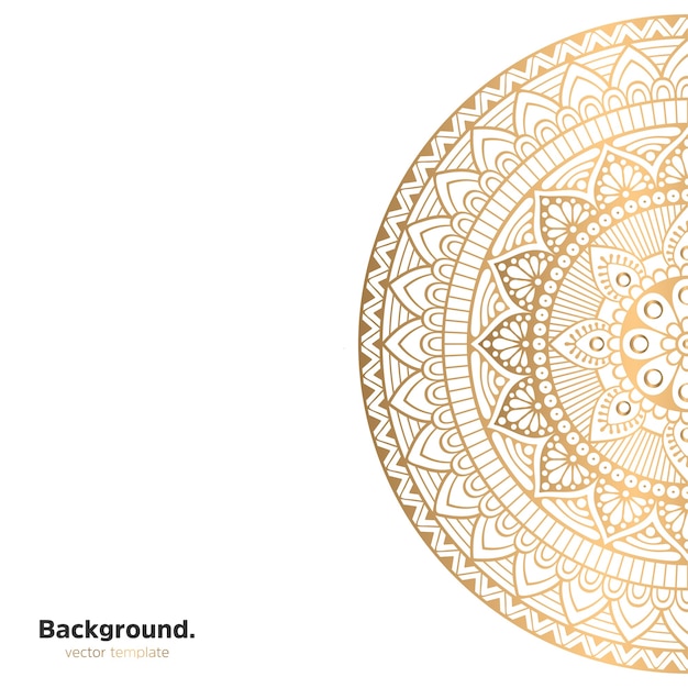 Luxury ornamental mandala design background in gold color