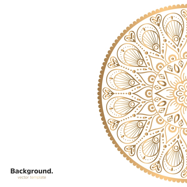 Sfondo di design mandala ornamentale di lusso in colore oro