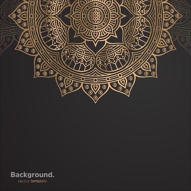 Luxury ornamental mandala design background in gold color