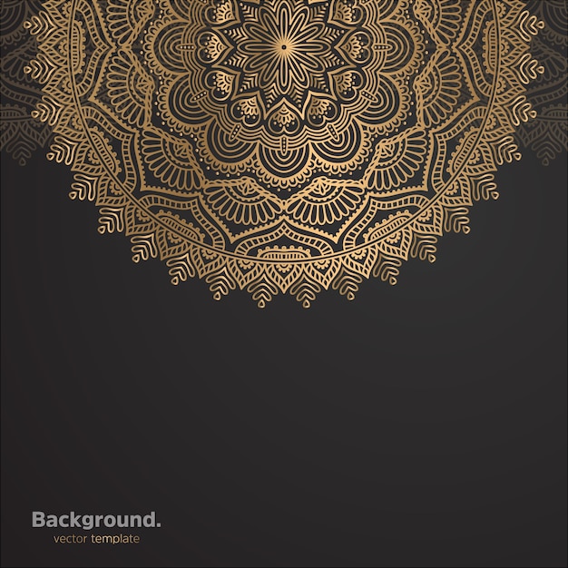 Luxury ornamental mandala design background in gold color