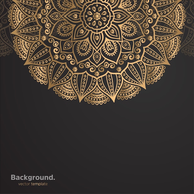 Luxury ornamental mandala design background in gold color