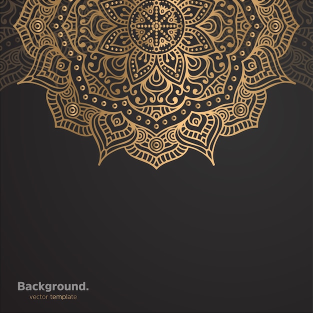 Vector luxury ornamental mandala design background in gold color