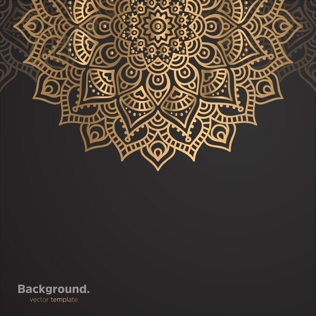 Luxury ornamental mandala design background in gold color