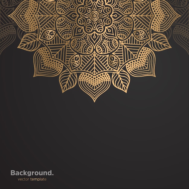 Luxury ornamental mandala design background in gold color