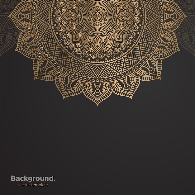 Luxury ornamental mandala design background in gold color