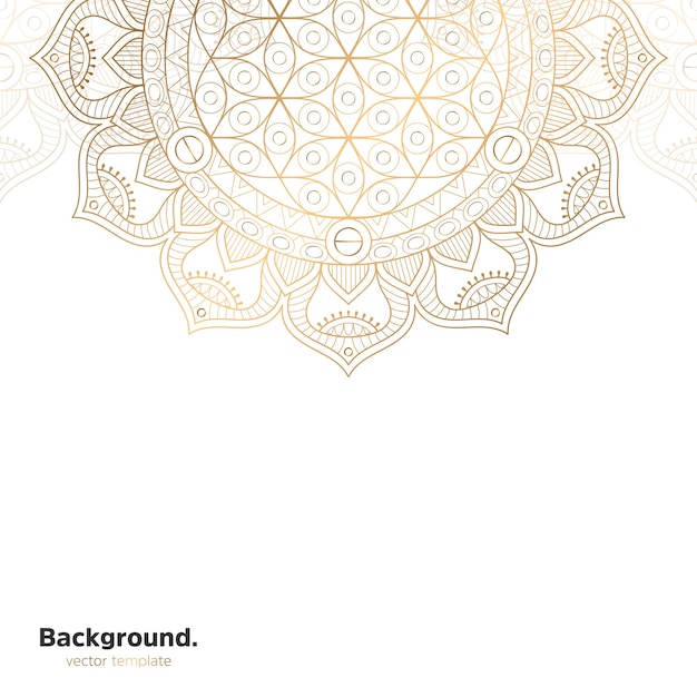 Luxury ornamental mandala design background in gold color