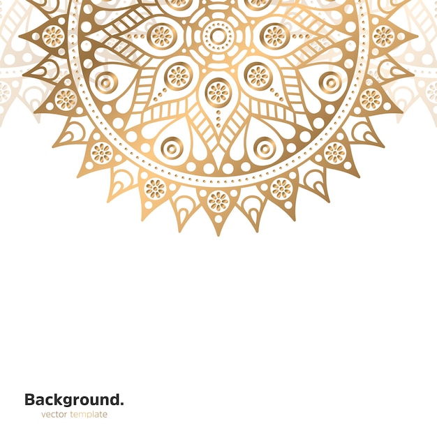 Luxury ornamental mandala design background in gold color