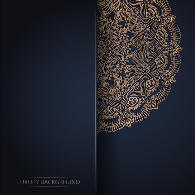 Design di lusso ornamentale mandala sfondo in colore oro