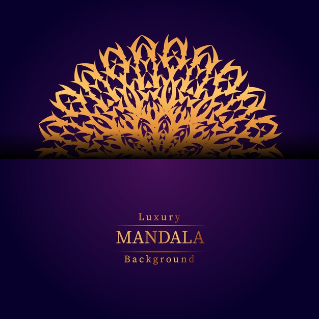 Mandala ornamentale di lusso design sfondo in colore oro,