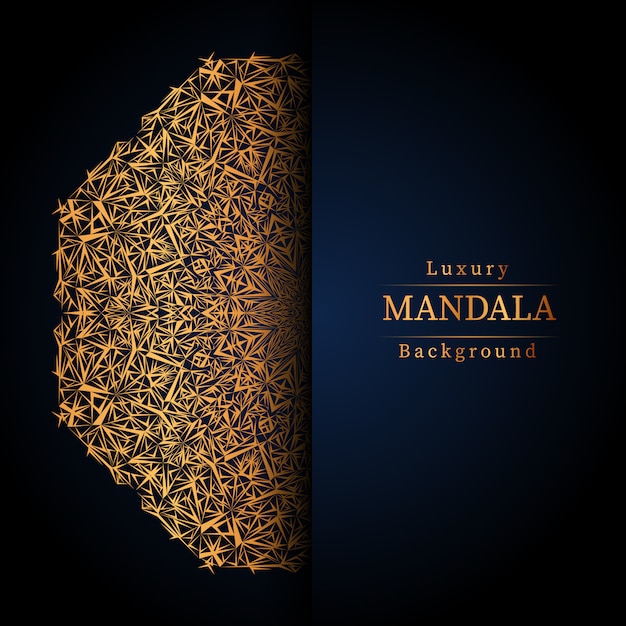Luxury ornamental mandala design background in gold color,