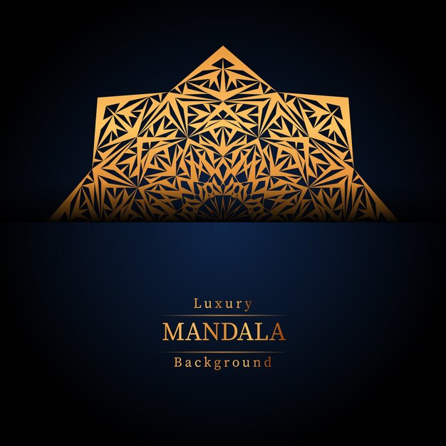 Mandala ornamentale di lusso design sfondo in colore oro,