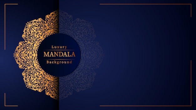 Mandala ornamentale di lusso design sfondo in colore oro,