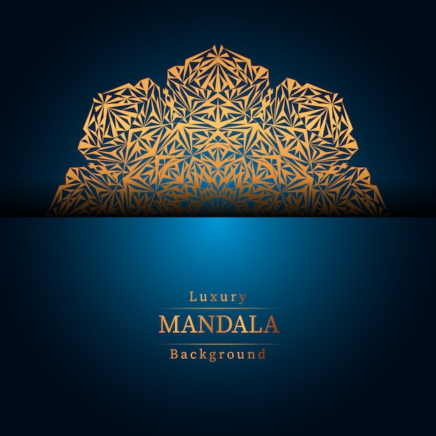 Mandala ornamentale di lusso design sfondo in colore oro,