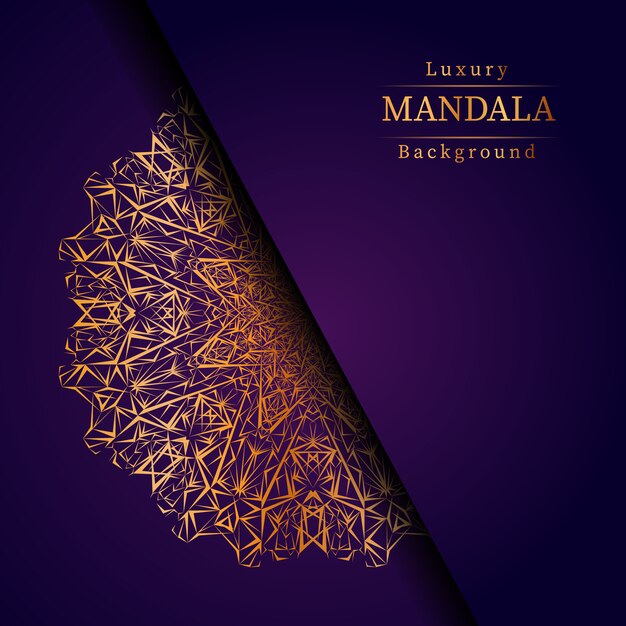 Mandala ornamentale di lusso design sfondo in colore oro