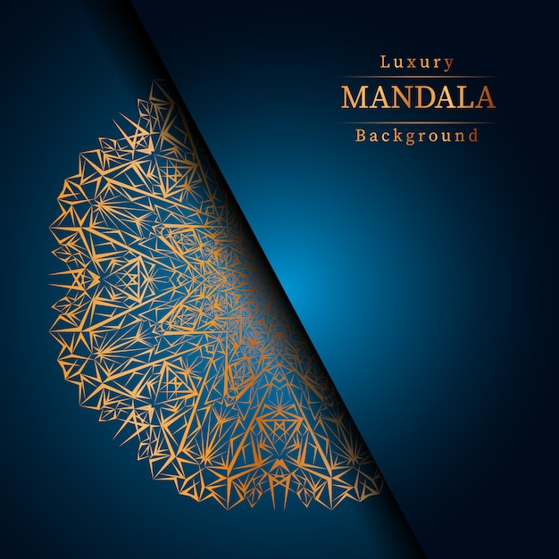 Mandala ornamentale di lusso design sfondo in colore oro