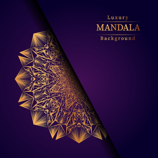 Mandala ornamentale di lusso design sfondo in colore oro