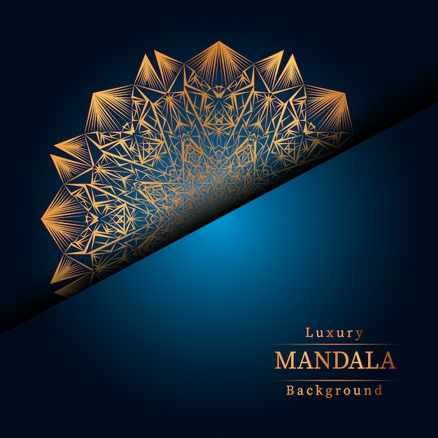 Mandala ornamentale di lusso design sfondo in colore oro