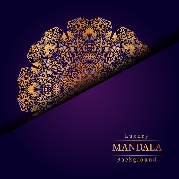 Luxury ornamental mandala design background in gold color