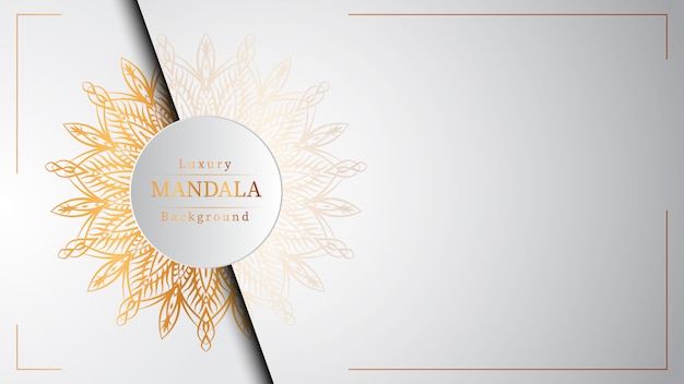 Mandala ornamentale di lusso design sfondo in colore oro