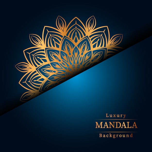 Luxury ornamental mandala design background in gold color