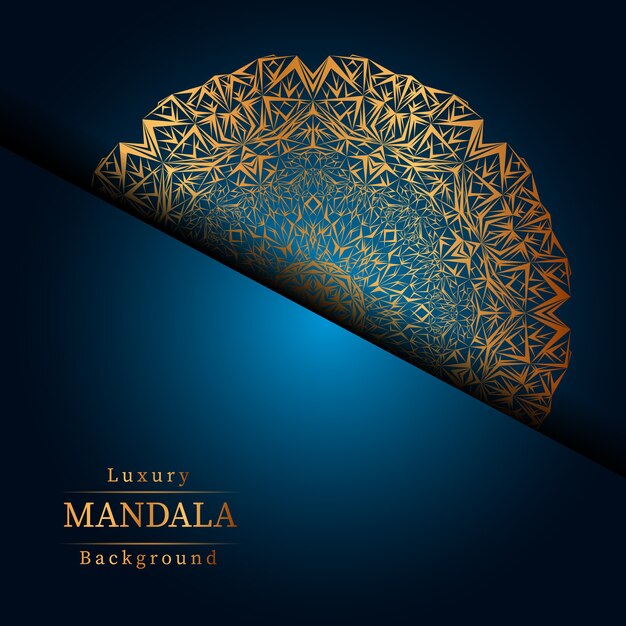 luxury ornamental mandala design background in gold color