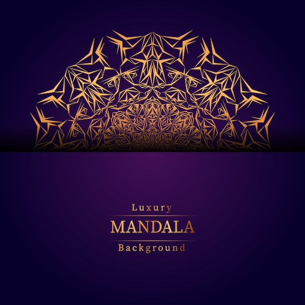 Luxury ornamental mandala design background in gold color