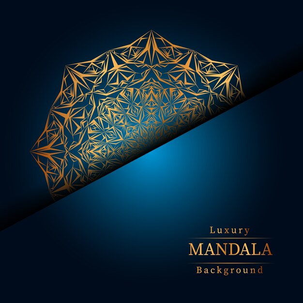 Mandala ornamentale di lusso design sfondo in colore oro.