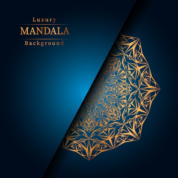 Mandala ornamentale di lusso design sfondo in colore oro.