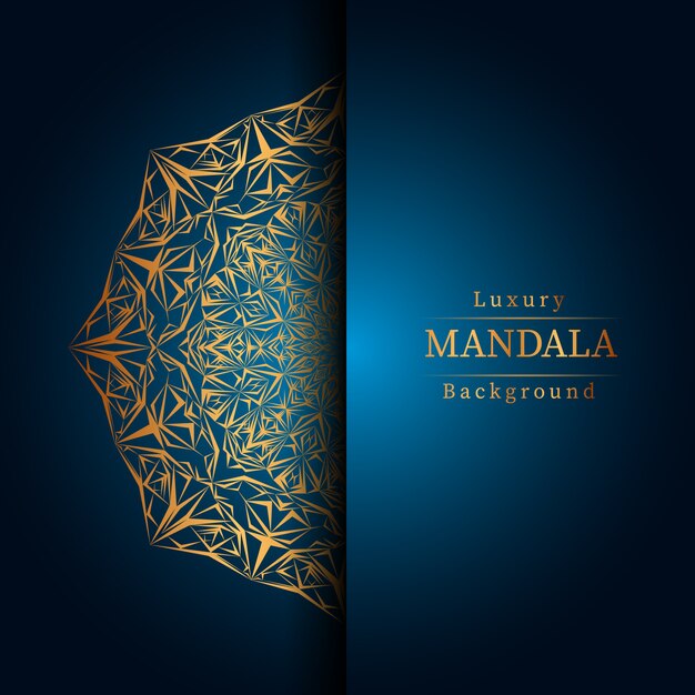 Mandala ornamentale di lusso design sfondo in colore oro.