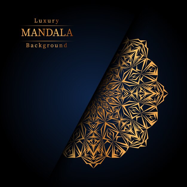 Mandala ornamentale di lusso design sfondo in colore oro.