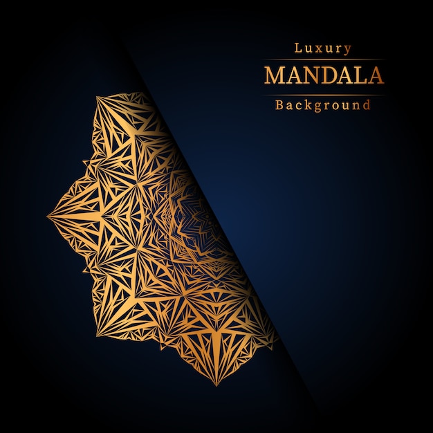 Luxury ornamental mandala design background in gold color