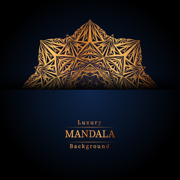 Luxury ornamental mandala design background in gold color