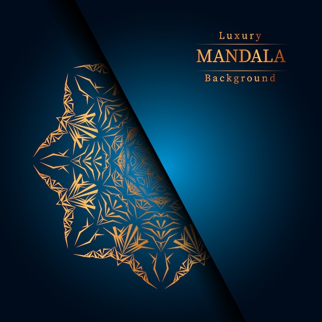 Mandala ornamentale di lusso design sfondo in colore oro