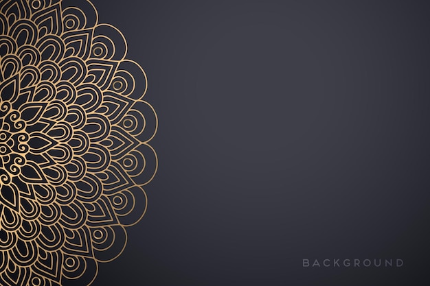 Luxury ornamental mandala design background in gold color 