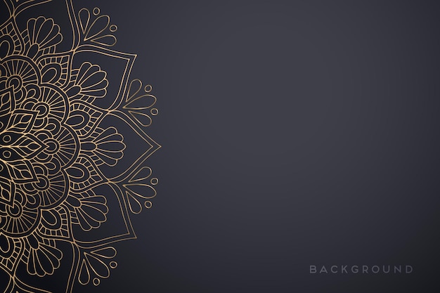 Luxury ornamental mandala design background in gold color 