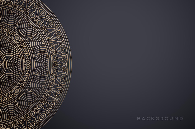 Luxury ornamental mandala design background in gold color 