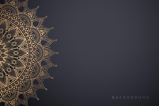 Luxury ornamental mandala design background in gold color 