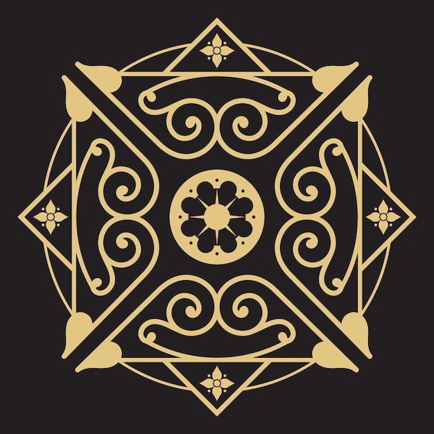 Luxury ornamental mandala design background in gold color