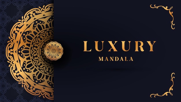 luxury ornamental mandala design background in gold color