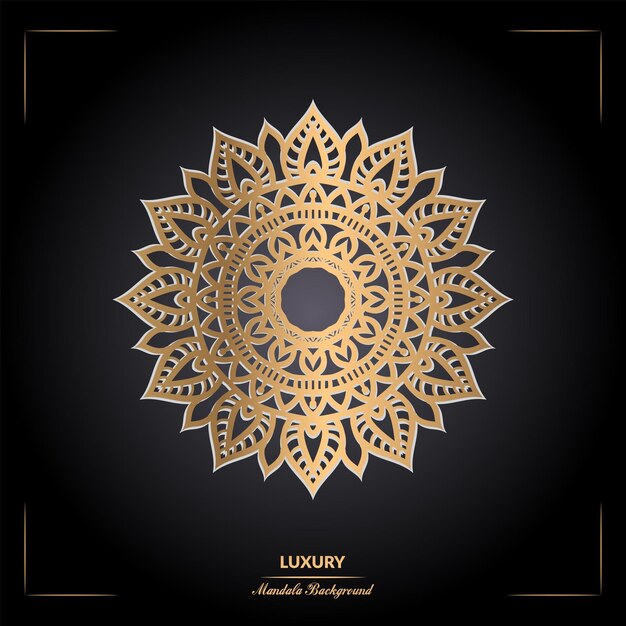 Sfondo di design di lusso mandala ornamentale in colore oro