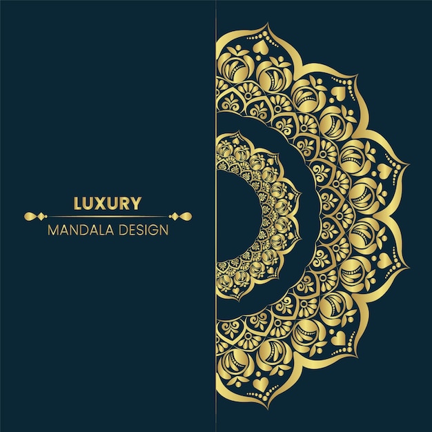 Luxury ornamental mandala design background in gold color