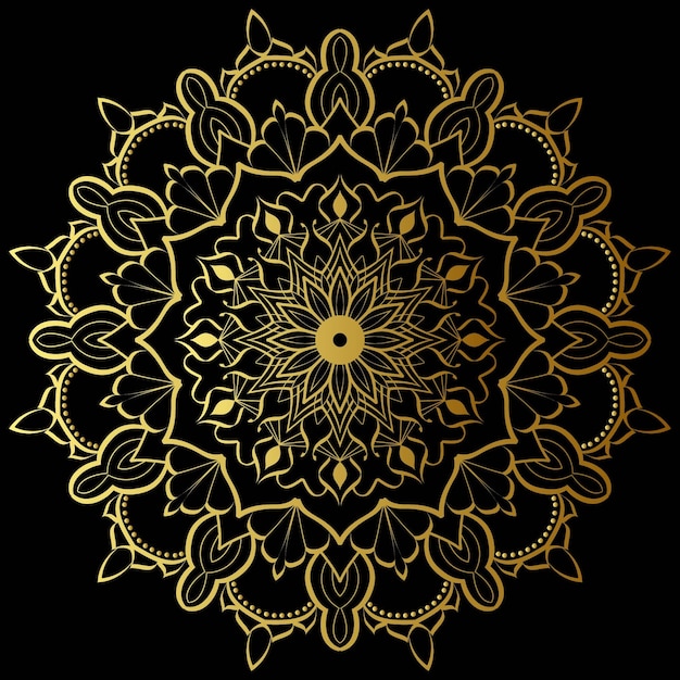 Vettore sfondo di design di lusso mandala ornamentale in colore oro
