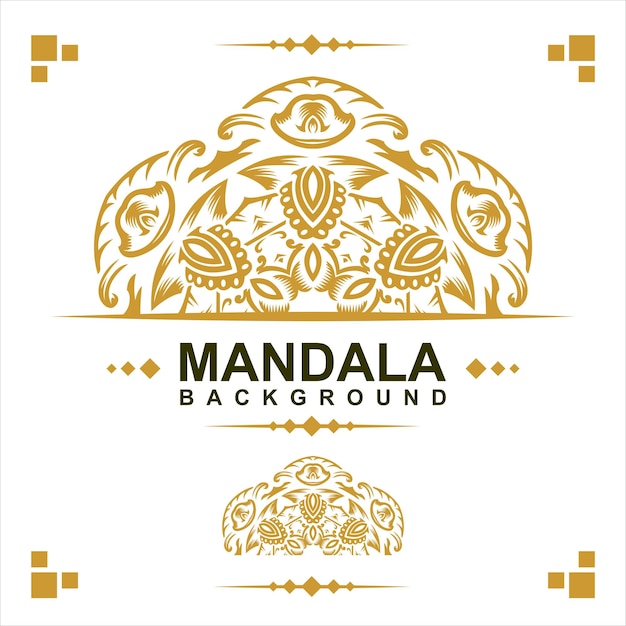 Luxury ornamental mandala design background in gold color