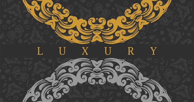 Vector luxury ornamental mandala design background in gold color